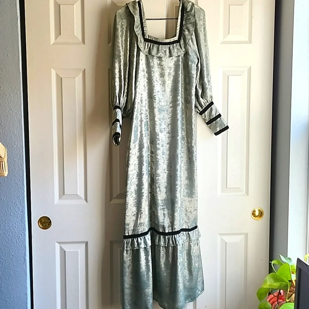 One of a Kind Batsheva Metallic Prarie Dress - Picture 1 of 9
